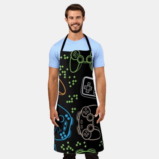 Heldere gaming joysticks: cool patroon. schort (Gedragen)