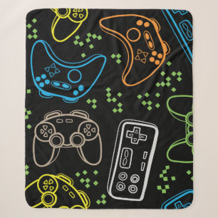 Heldere gaming joysticks: cool patroon. sherpa deken