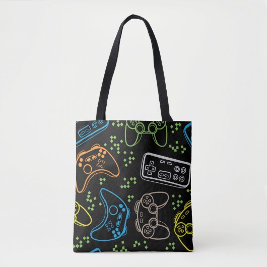 Heldere gaming joysticks: cool patroon. tote bag (Voorkant)