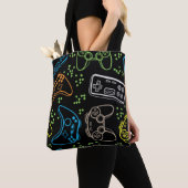 Heldere gaming joysticks: cool patroon. tote bag (Dichtbij)