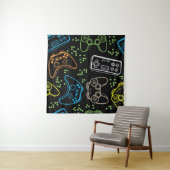 Heldere gaming joysticks: cool patroon. wandkleed (In situ)