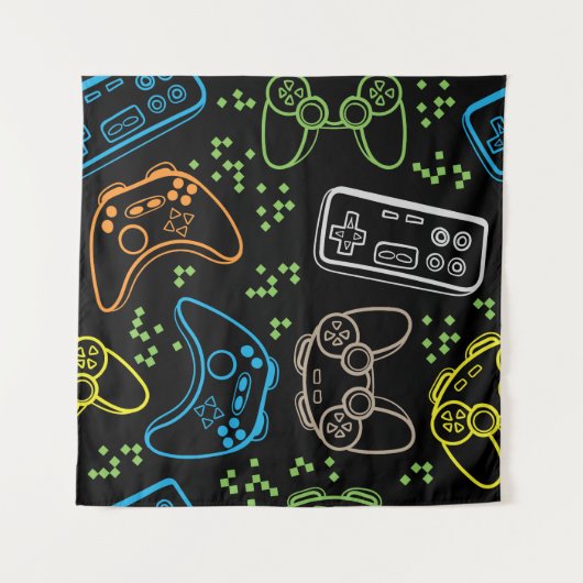 Heldere gaming joysticks: cool patroon. wandkleed (Voorkant)
