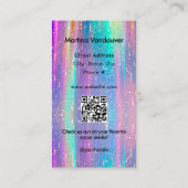 Heldere, gedurfde holografische lippen visitekaartje (Achterkant)