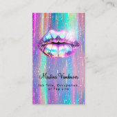 Heldere, gedurfde holografische lippen visitekaartje (Voorkant)