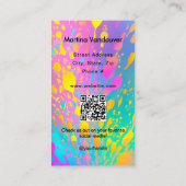 Heldere, gedurfde holografische lippen visitekaartje (Achterkant)