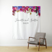 Heldere gedurfde kleuren Bloemroze Rood Paarse ach Wandkleed (In situ)