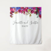 Heldere gedurfde kleuren Bloemroze Rood Paarse ach Wandkleed (Voorkant)