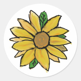 Heldere geelzonnebloem ronde sticker