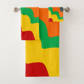 Heldere gekleurde golvende oceaangolven gradiënt bad handdoek (Insitu)