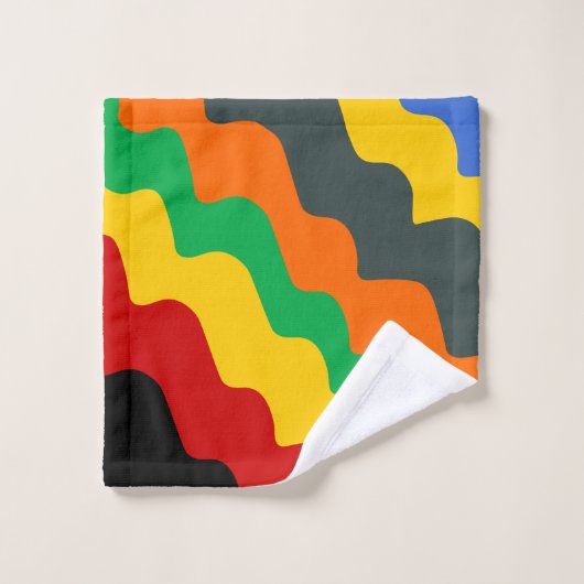 Heldere gekleurde golvende oceaangolven gradiënt bad handdoek (Wasdoekje)