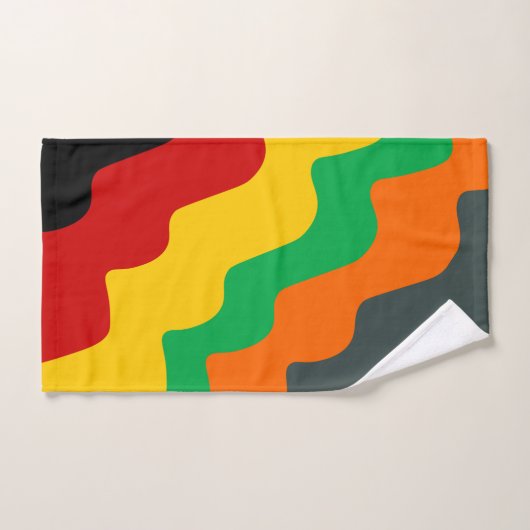 Heldere gekleurde golvende oceaangolven gradiënt bad handdoek (Handdoek)