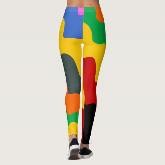 Heldere gekleurde golvende oceaangolven gradiënt leggings (Achterkant)