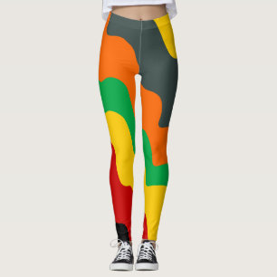 Heldere gekleurde golvende oceaangolven gradiënt leggings