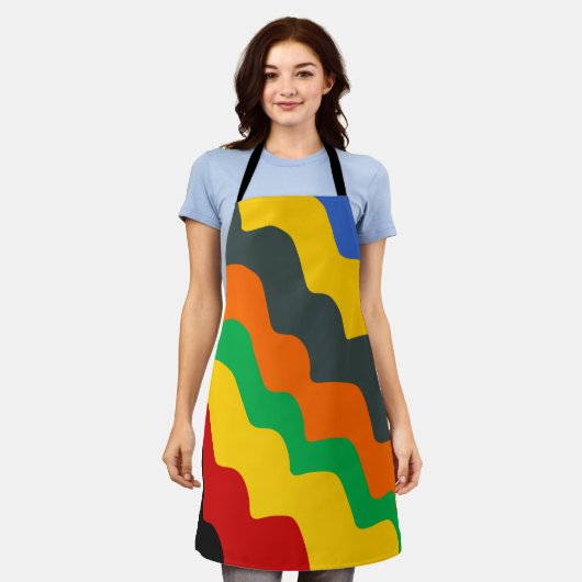 Heldere gekleurde golvende oceaangolven gradiënt schort (Gedragen)