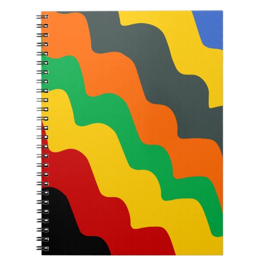 Heldere gekleurde gradiënt van oceaangolven notitieboek (Voorkant)