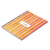 Heldere gekleurde grunge strepen gepersonaliseerd notitieboek (Linkerzijde)