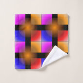 Heldere gekleurde vierkantjes op zwarte achtergron bad handdoek (Wasdoekje)