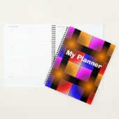 Heldere gekleurde vierkantjes op zwarte achtergron planner (Display)