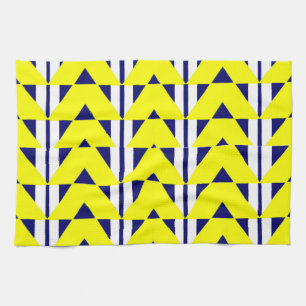 heldere gele abstractie theedoek