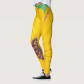 Heldere gele bloem na regen leggings (Links)