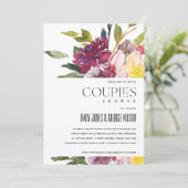 HELDERE GELE BLUSH BURGUNDY FLORALE COUPLESBAD KAART (Staand voorkant)