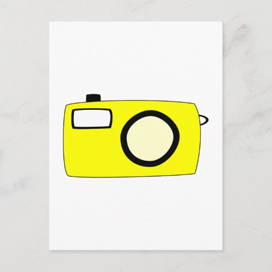 Heldere gele camera. Op wit. Briefkaart (Voorkant)