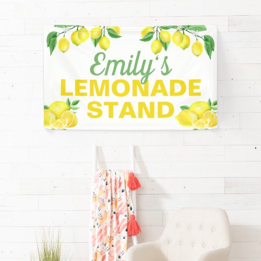 Heldere gele citroenen limonade stand spandoek (Insitu)