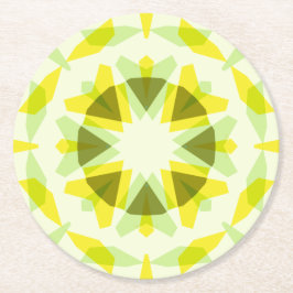 Heldere Gele Groene Ster Dopamine Decor Kitsch Art Ronde Kartonnen Onderzetter