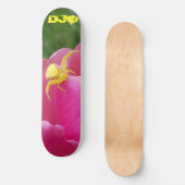 Heldere Gele Krab Spider Roze Bloem initialen Persoonlijk Skateboard (Voorkant)