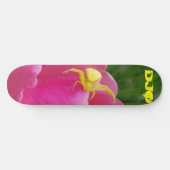 Heldere Gele Krab Spider Roze Bloem initialen Persoonlijk Skateboard (Horizontaal)