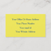 Heldere gele marine Blue Makeup artistieke schoonh Visitekaartje (Achterkant)