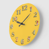 Heldere gele  met grote schattige getallen 08 klok (Hoek)