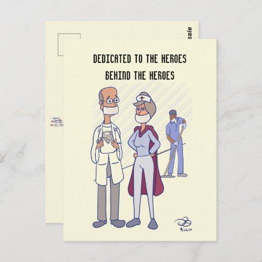 Heldere Gele Postkaart van een Held (Voorkant / Achterkant)