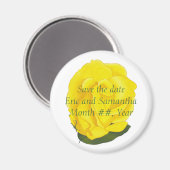 Heldere Gele Roos, Bewaar de datum bruiloft magnet (Voorkant / Achterkant)