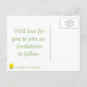 Heldere gele roos Sparen de datum van de bruiloft Aankondigingskaart (Achterkant)