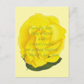 Heldere gele roos Sparen de datum van de bruiloft Aankondigingskaart (Voorkant)