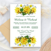 Heldere gele rozen Bloemen bruiloft uitnodiging