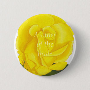 Heldere Gele Rozen, moeder van de bruidknop Ronde Button 5,7 Cm