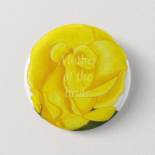 Heldere Gele Rozen, moeder van de bruidknop Ronde Button 5,7 Cm (Voorkant)