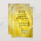 Heldere gele rozenbloem R.S.V.P. RSVP Kaartje (Voorkant / Achterkant)