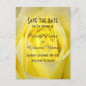 Heldere gele rozenbloem save the date aankondigingskaart (Voorkant)