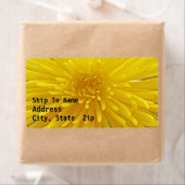 Heldere gele spiraal Dahlia Afsluiten Foto Etiket (Insitu)