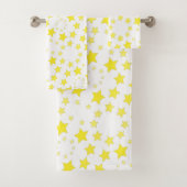 Heldere gele ster met patroon bad handdoek (Insitu)