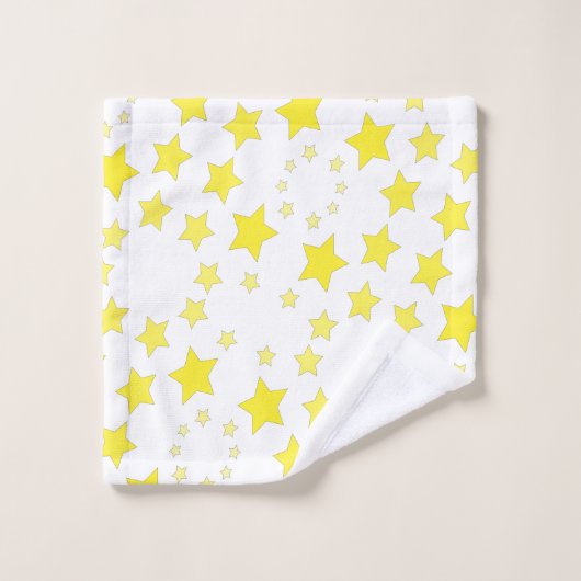 Heldere gele ster met patroon bad handdoek (Wasdoekje)