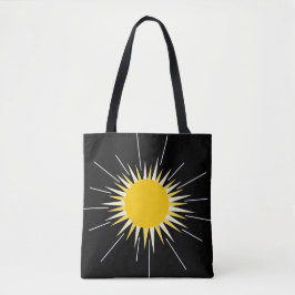 Heldere gele stralende zonneschijn tote bag