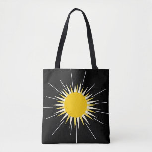 Heldere gele stralende zonneschijn tote bag