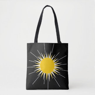 Heldere gele stralende zonneschijn tote bag