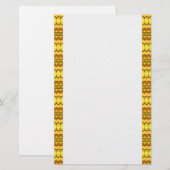 Heldere gele strepen briefpapier (Voorkant / Achterkant)
