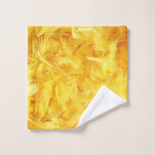 Heldere gele veren bad handdoek (Wasdoekje)