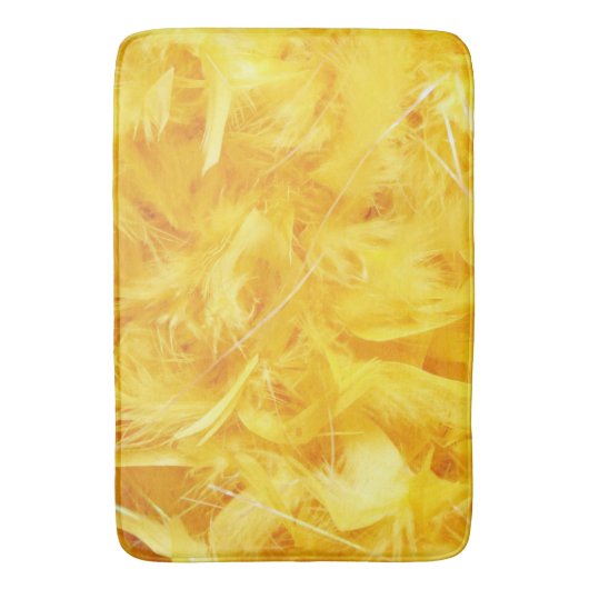 Heldere gele veren badmat (Voorkant Verticaal)